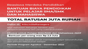 Program Beasiswa Merdeka Pendidikan Untuk Pelajar SMA, SMK ...