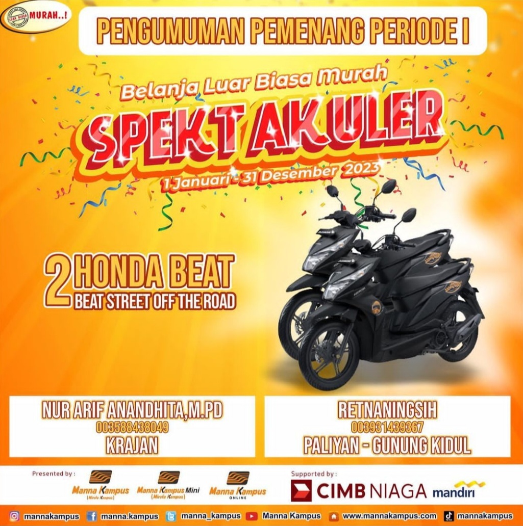 Pemenang hadiah motor undian manna kampus