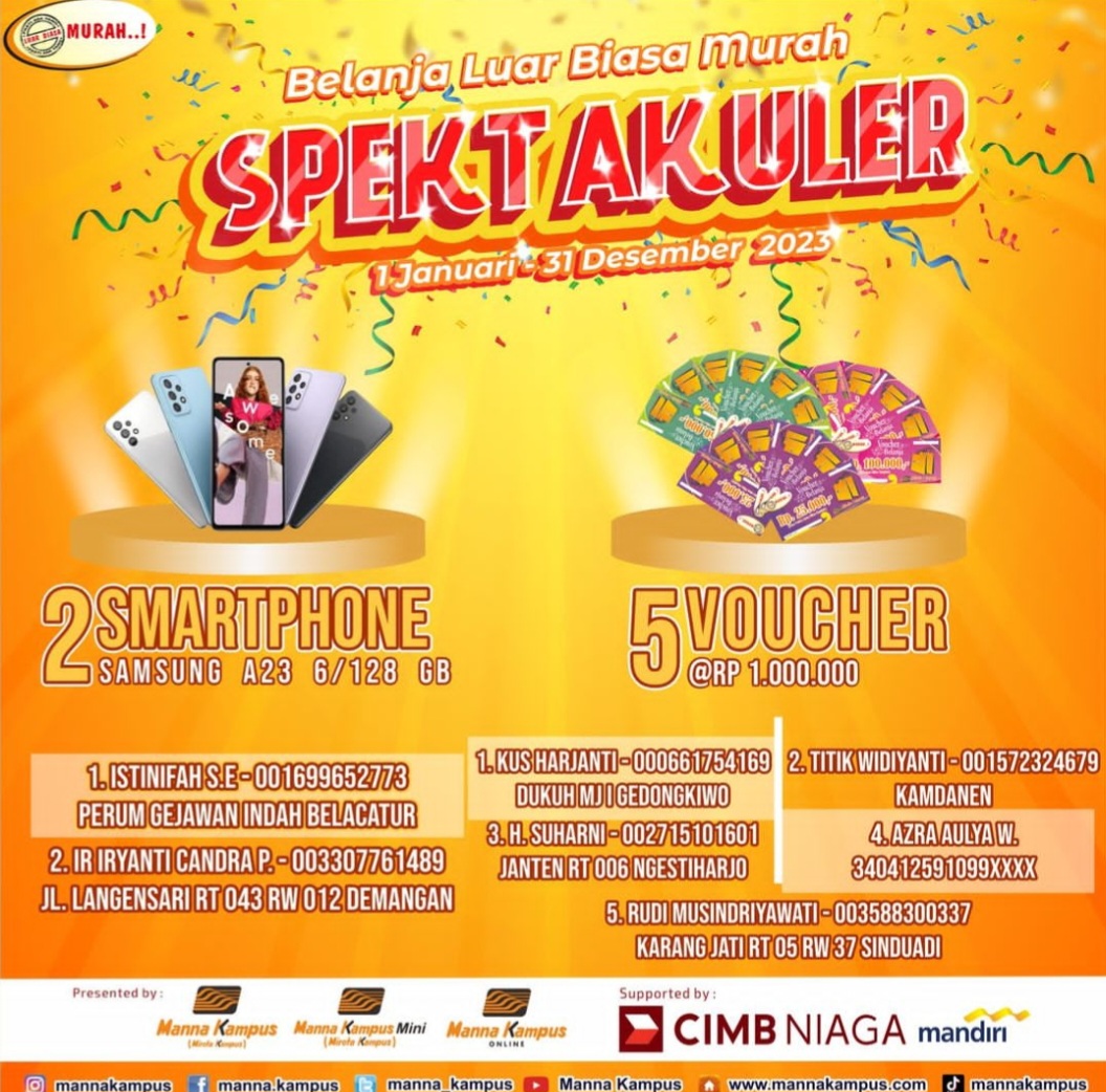 Pemenang undian manna kampus