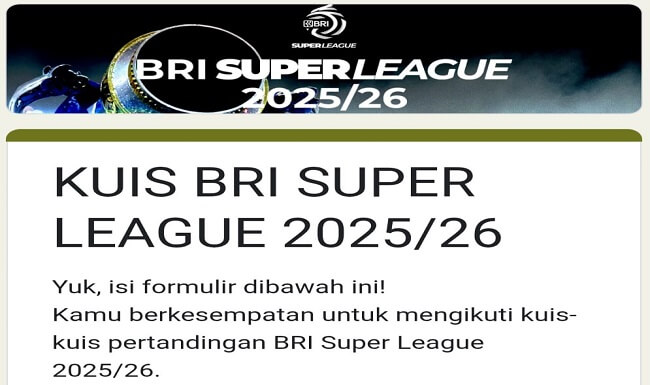 kuis BRI Super League 2025 2026