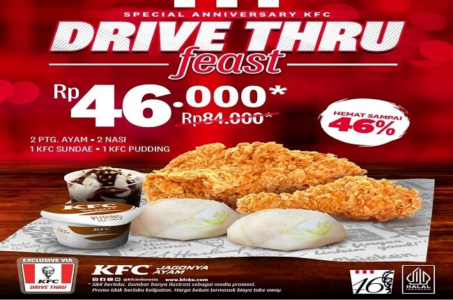 promo KFC Drive Thru special anniversari