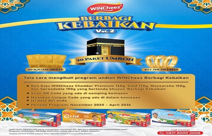 undian Wincheez berbagi kebaikan vol 2 terbaru 2025 2026 berhadiah Umroh