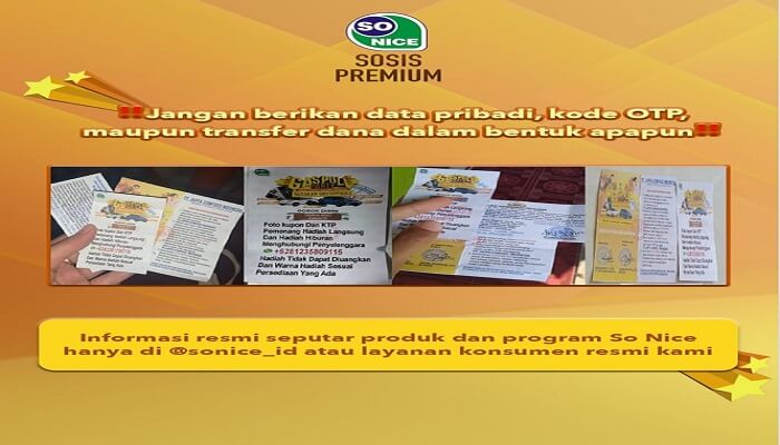 waspada modus penipuan mengatasnakaman undian so nice