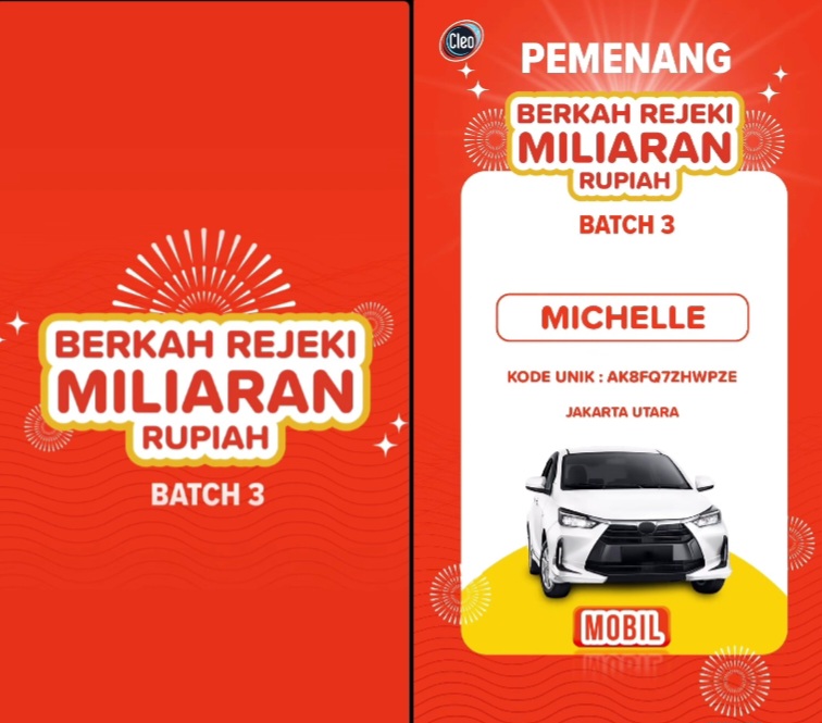 Pemenang mobil undian cleo