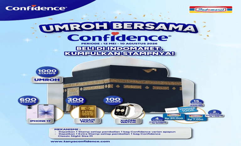 promo undian confidence Indomaret 2026 berhadiah Umroh