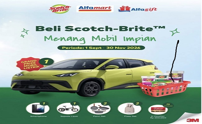 Undian Scotch Brite 2026 berhadiah Mobil Listrik BYD ATTO 1