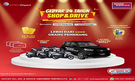 promo undian gebyar 24 tahun shop&Drive berhadiah mobil Daihatsu Rocky
