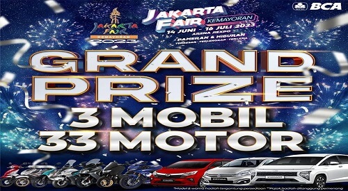 Undian Jakarta Fair 2023 Berhadiah Mobil Suzuki Ertiga, Daihatsu Sigra, Hyundai Stargazer, 33 Motor