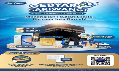 Undian Sariwangi 2023 Berhadiah Umroh, Samsung A34 5G, Logam Mulia