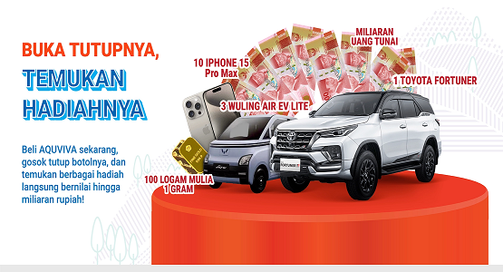 promo undian kejutan tutup botol aquviva 2025 berhadiah mobil toyota fortuner